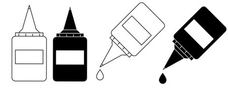 glue tube icon set isolated on white backgroundのイラスト素材