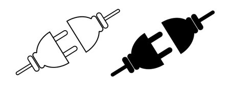 <p>Electric connect iconvector illustration. Electrical outlet vector icon isolated on white background. Connect disconnect line symbol</p>のイラスト素材