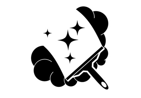 wiper spray cleaning service logo isolated on white backgroundのイラスト素材