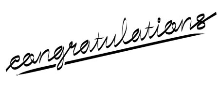 handwritten latin congratulations isolated on white backgroundのイラスト素材