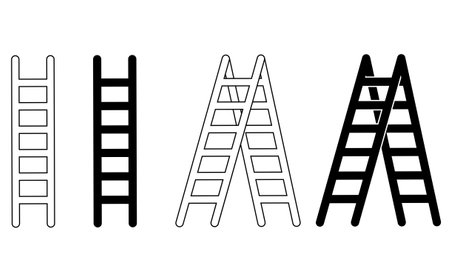 ladder icon set isolated on white backgroundのイラスト素材