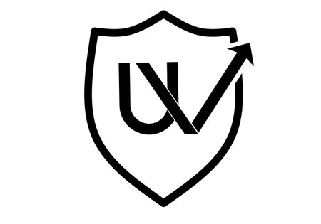 UV protection logo icon with Shield isolated on white backgroundのイラスト素材