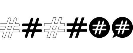 hastag icon set isolated on white backgroundのイラスト素材