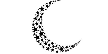 a crescent moon formed from starsのイラスト素材