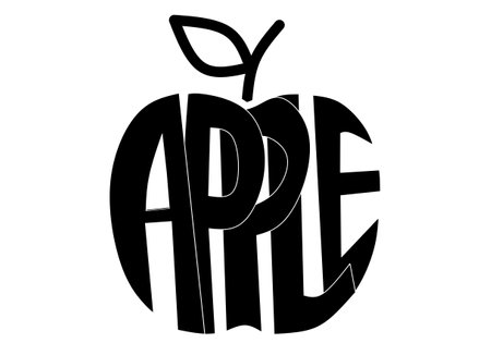 Apple text in the shape of an appleのイラスト素材