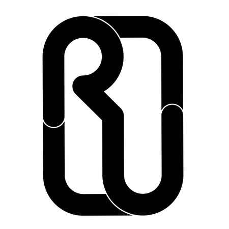 ru ur r u initial letter logo isolated on white backgroundのイラスト素材