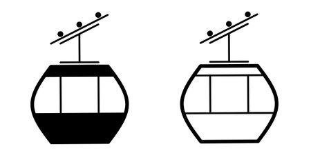 aerial lift icon set isolated on white backgroundのイラスト素材