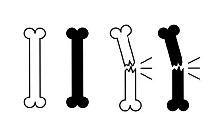 broken Bone icon set isolated on white backgroundのイラスト素材