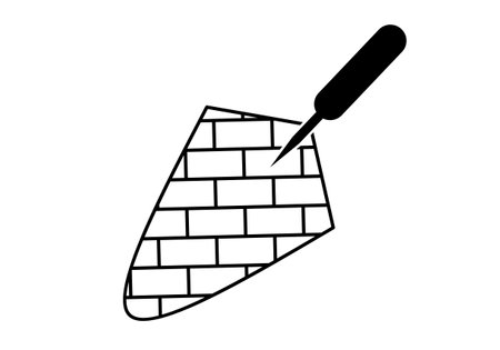 line trowel bricklayer logo isolated on white backgroundのイラスト素材