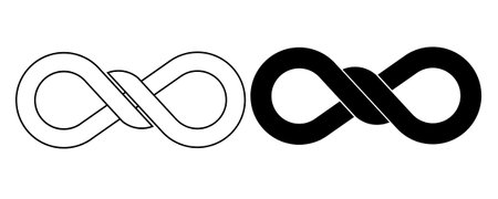 outline silhouette infinity Knot icon set isolated on white backgroundのイラスト素材