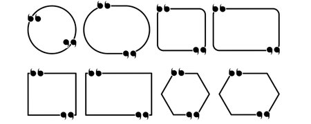 Quote box frames set isolated on white backgroundのイラスト素材