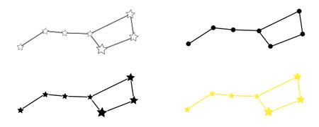 Constellation Ursa Major icon set isolated on white background.constellation of the Big dipperのイラスト素材