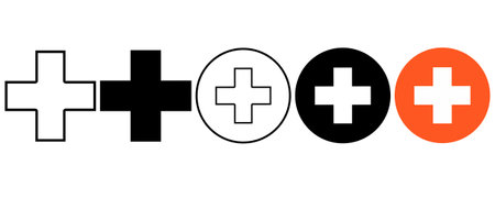 Medical cross symbol set isolated on white backgroundのイラスト素材