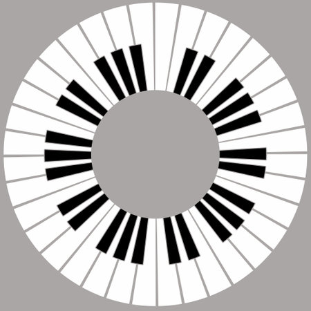 silhouette piano frame with copy space for your text or designのイラスト素材