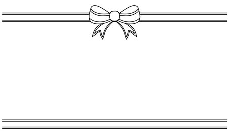 outline ribbon and bow frame with copy space for your text or designのイラスト素材