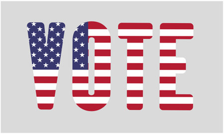 vote word with USA flag