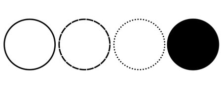 circle shape set isolated on white backgroundのイラスト素材