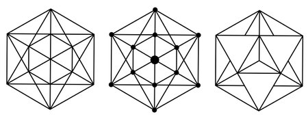 metatron cube sign set isolated on white background.merkaba Symbolのイラスト素材