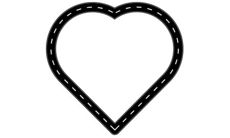 Road heart shape frame with copy space for your text or design.love road icon vector illustrationのイラスト素材