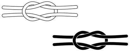 outline silhouette square knot icon set isolated on white backgroundのイラスト素材