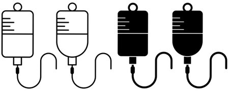 outline silhouette Infuse Icon set isolated on white backgroundのイラスト素材