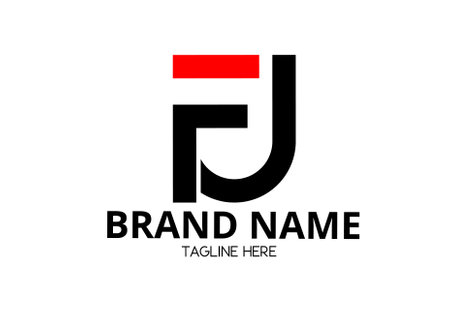 fu fj u f j initial letter logoのイラスト素材