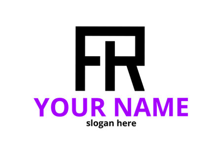 fr rf f r initial letter logo isolated on white backgroundのイラスト素材