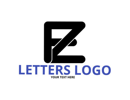 fz zf f z initial letter logo isolated on white backgroundのイラスト素材