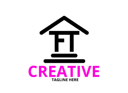 ft tf f t initialletter logo isolated on white backgroundのイラスト素材