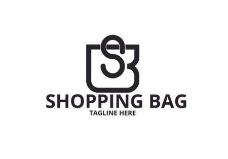sb shopping bag initial letter logo.sb bs b s letter logoのイラスト素材