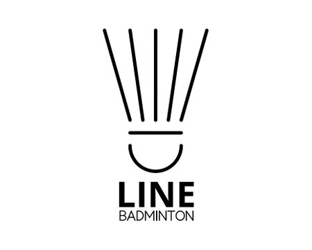 simple line badminton shuttlecock logo icon isolated on white backgroundのイラスト素材