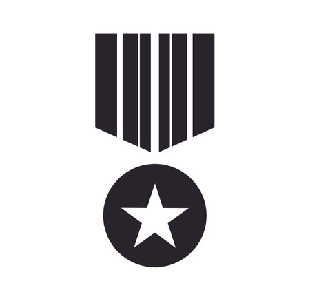 silhourtte military medal iconのイラスト素材