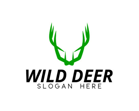 initial letter w wild deer logoのイラスト素材