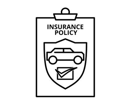simple outline Car insurance icon vector documentのイラスト素材