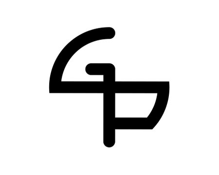 gp pg g p initial letter logoのイラスト素材