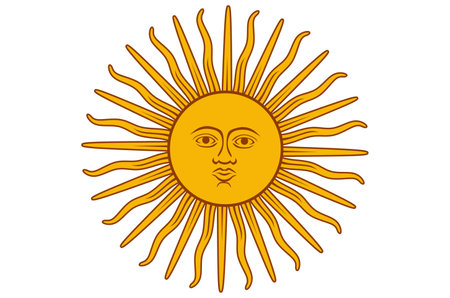 sun of may sign flag of argentina isolated on white backgroundのイラスト素材