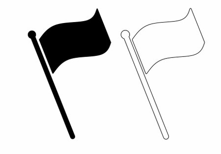 Flag icon set isolated on white backgroundのイラスト素材