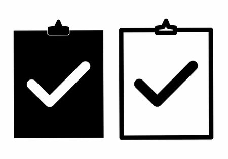 checkMark clopboard icon set isolated on white backgroundのイラスト素材