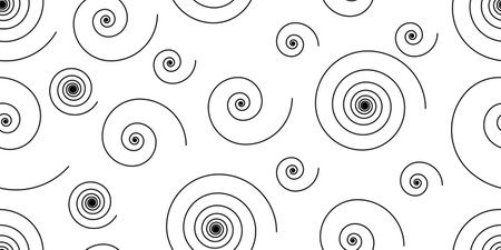 black white line spiral seamless patternのイラスト素材