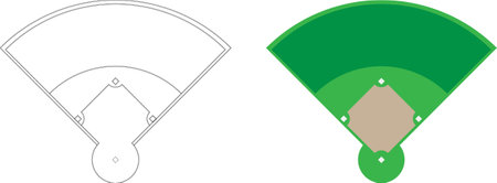 top view baseball field icon setのイラスト素材
