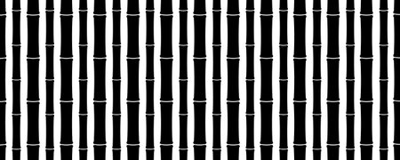 black white bamboo tree seamless patternのイラスト素材
