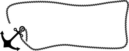Anchor circular rope frame with copy space fot text or designのイラスト素材