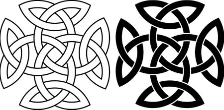 four interlaced triquetra.Celtic Triquetra knot signのイラスト素材