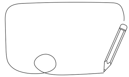 outline pencil line frame with copy spaceのイラスト素材