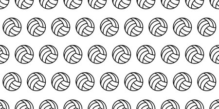 outline volley ball seamless patternのイラスト素材