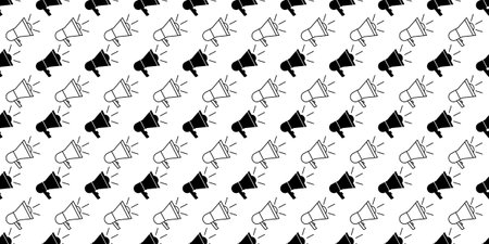 outline silhouette megaphone seamless patternのイラスト素材