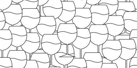 thin line wineglass seamless patternのイラスト素材