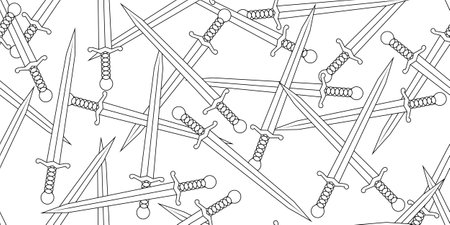 abstract sword seamless patternのイラスト素材