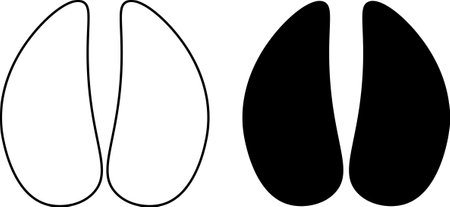 outline silhouette cow footprint icon setのイラスト素材
