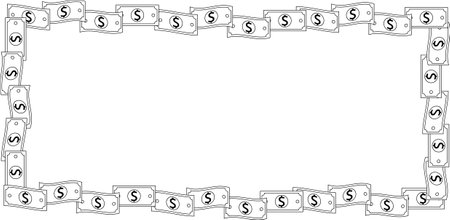 rectangular usd money frame with copy spaceのイラスト素材